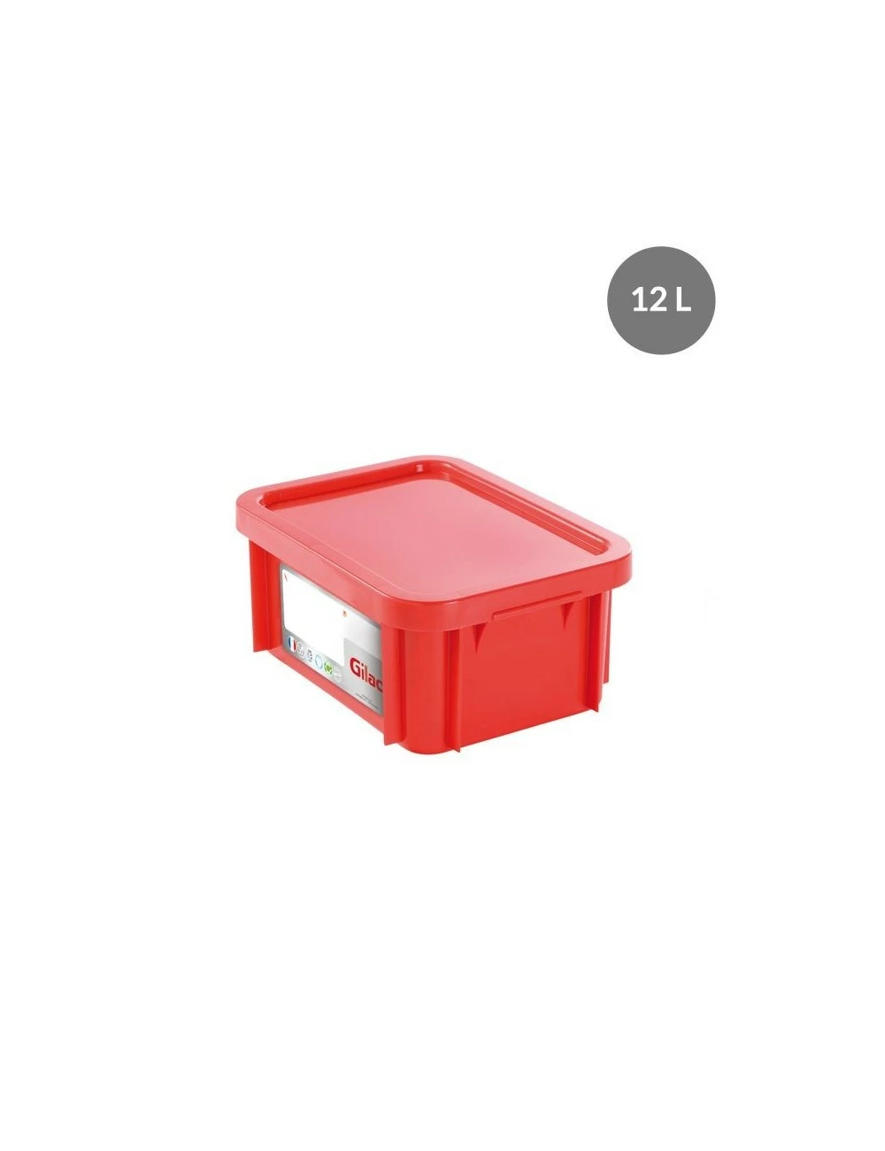 BAC DE STOCKAGE RECTANGULAIRE HACCP AVEC COUVERCLE - 12 L – Image 2