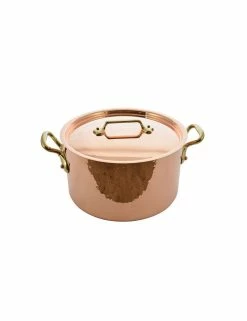 BASSINE A RAGOUT CUIVRE ETAME AVEC COUVERCLE