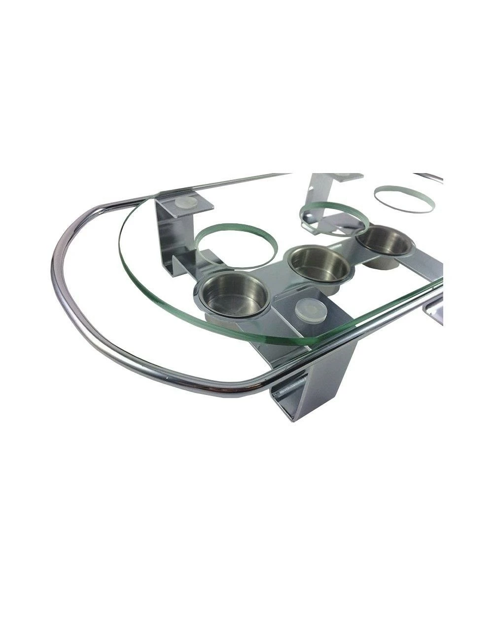 CHAUFFE PLAT 3 BOUGIES - CHROME - GLACE – Image 3